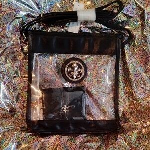 Clear Crossbody Bag with Black Trim